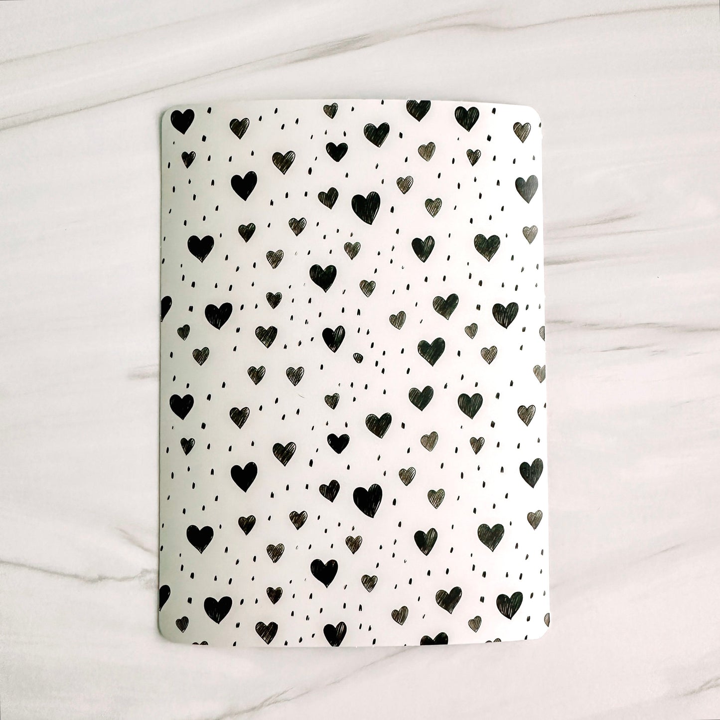 Vinyl Insert for Kindle Case - Black and White Hearts
