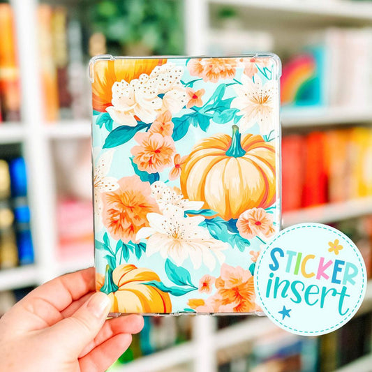 Vinyl Insert for Kindle Case - Pumpkin Floral