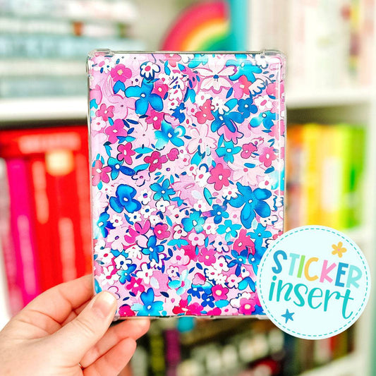Vinyl Insert for Kindle Case - Pink and Blue Floral