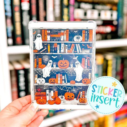 Vinyl Insert for Kindle Case - Vintage Ghost Bookcase