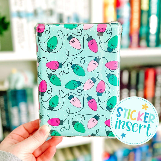 Vinyl Insert for Kindle Case - Doodle Christmas Lights