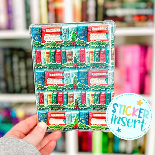 Vinyl Insert for Kindle Case - Felt Christmas Bookshelves