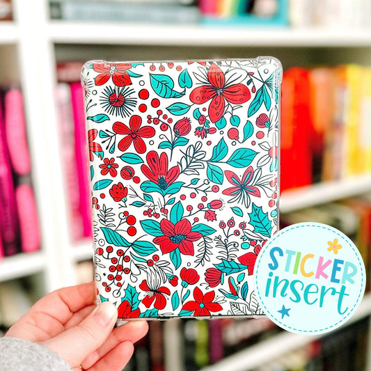 Vinyl Insert for Kindle Case - Doodle Christmas Floral