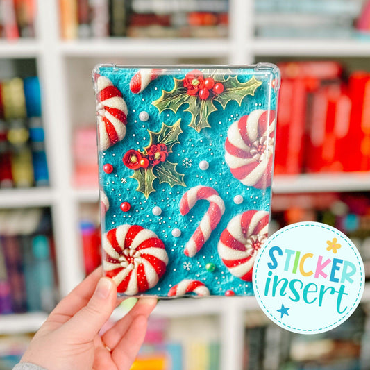 Vinyl Insert for Kindle Case - Peppermint and Holly