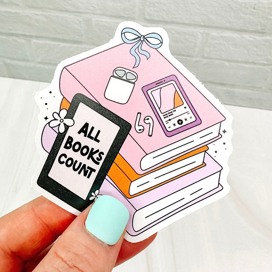 All Books Count - Bookish Vinyl Sticker DC35