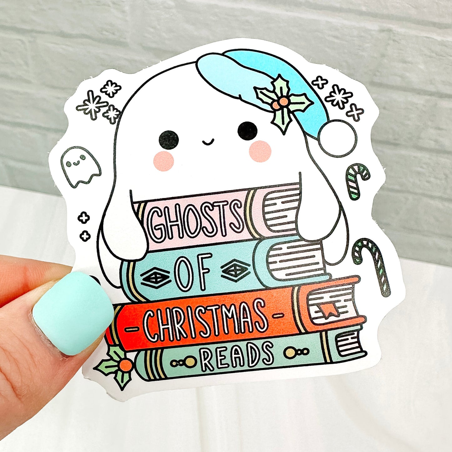 Ghosts of Christmas Reads - Bookish Vinyl Sticker