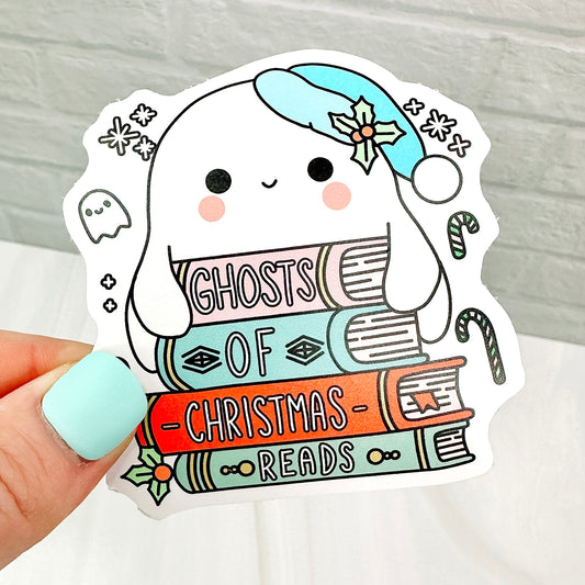 Ghosts of Christmas Reads - Bookish Vinyl Sticker