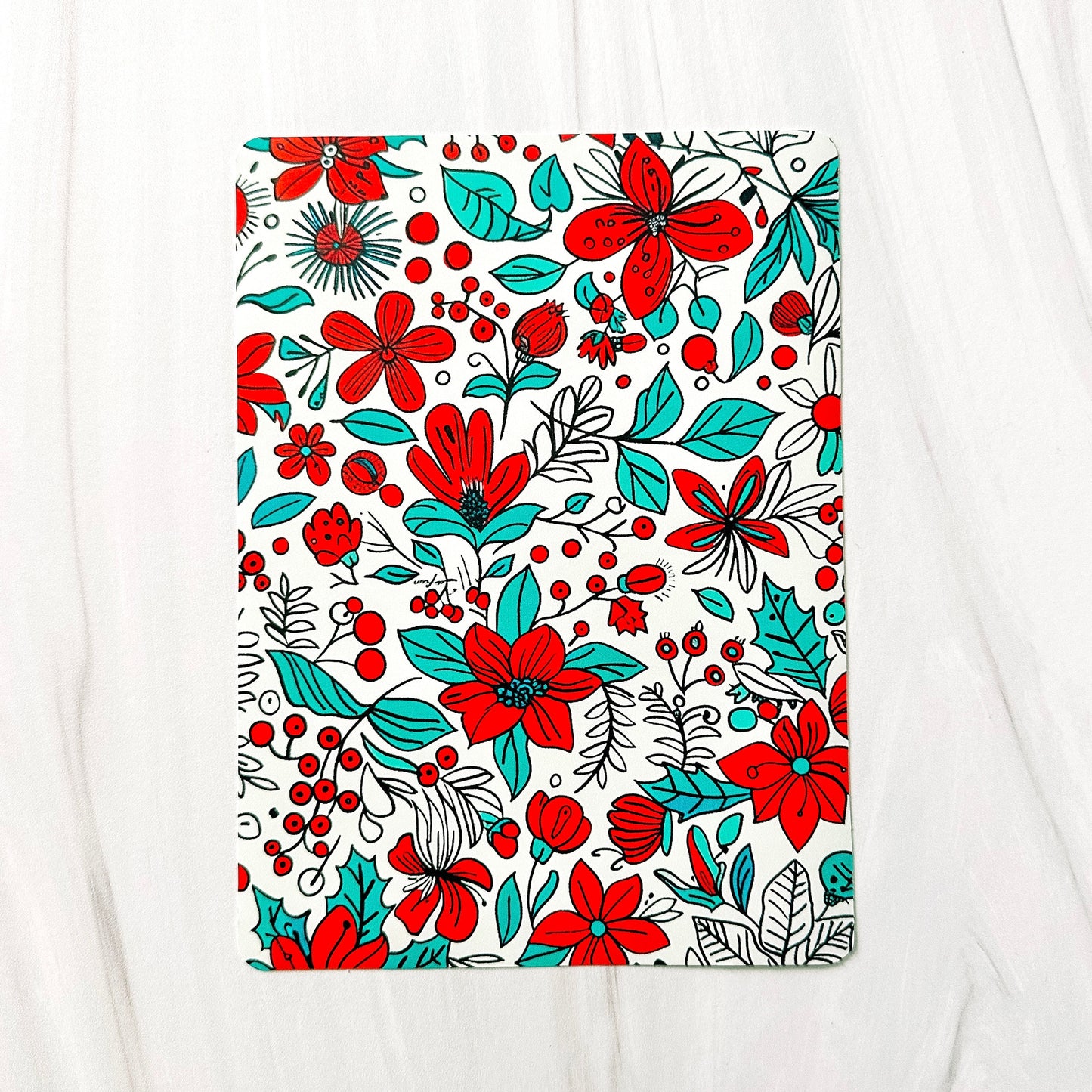 Vinyl Insert for Kindle Case - Doodle Christmas Floral