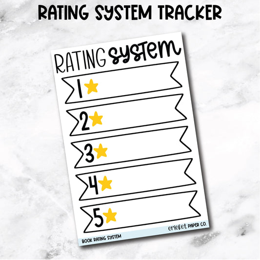 Book Rating System Tracker Book Journal Stickers