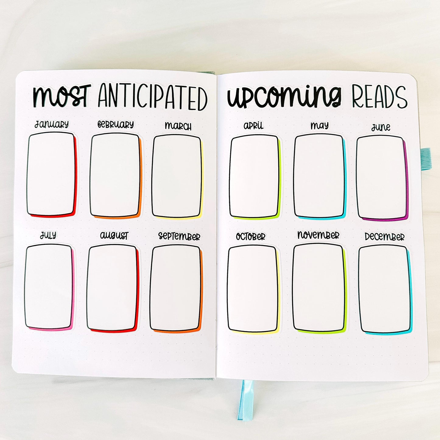 Most Anticipated Upcoming Reads Book Journal Stickers - Rainbow