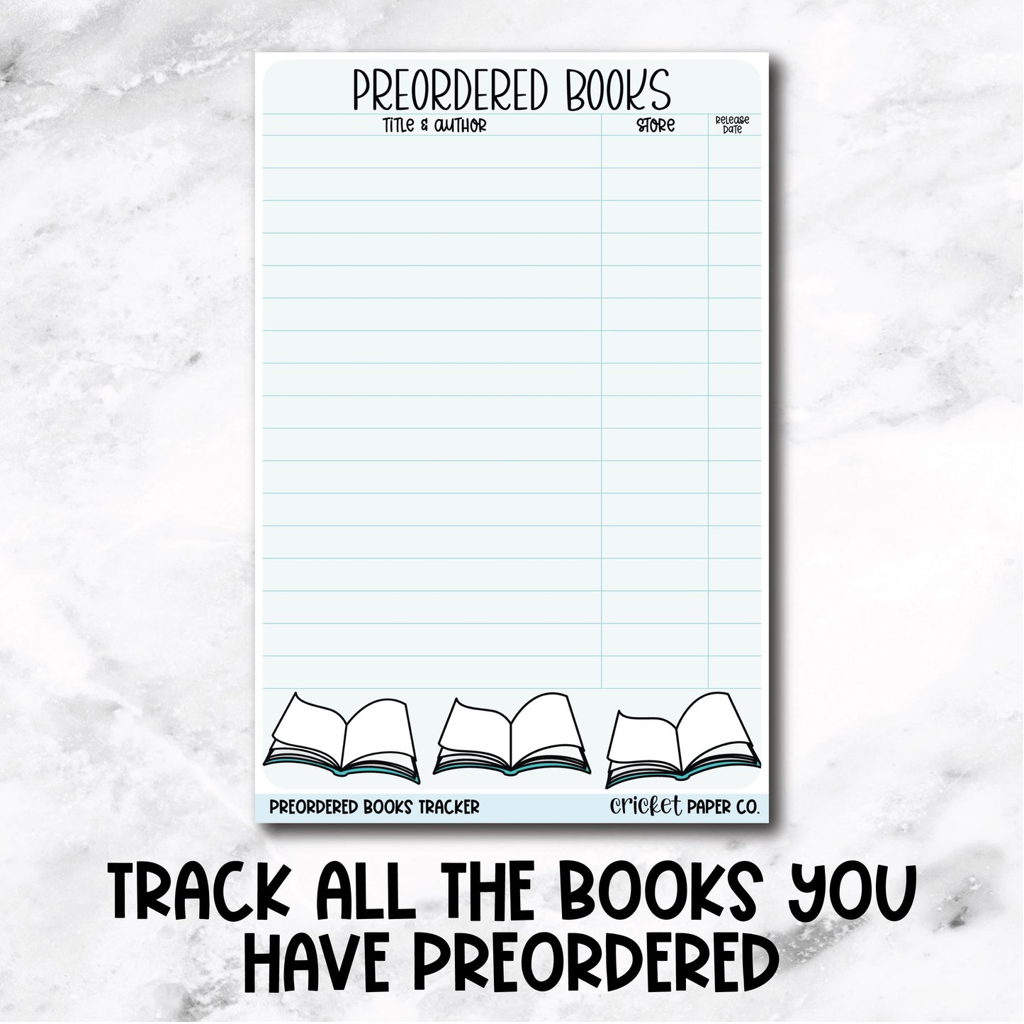 Preordered Books Tracker Book Journal Jumbo Sticker