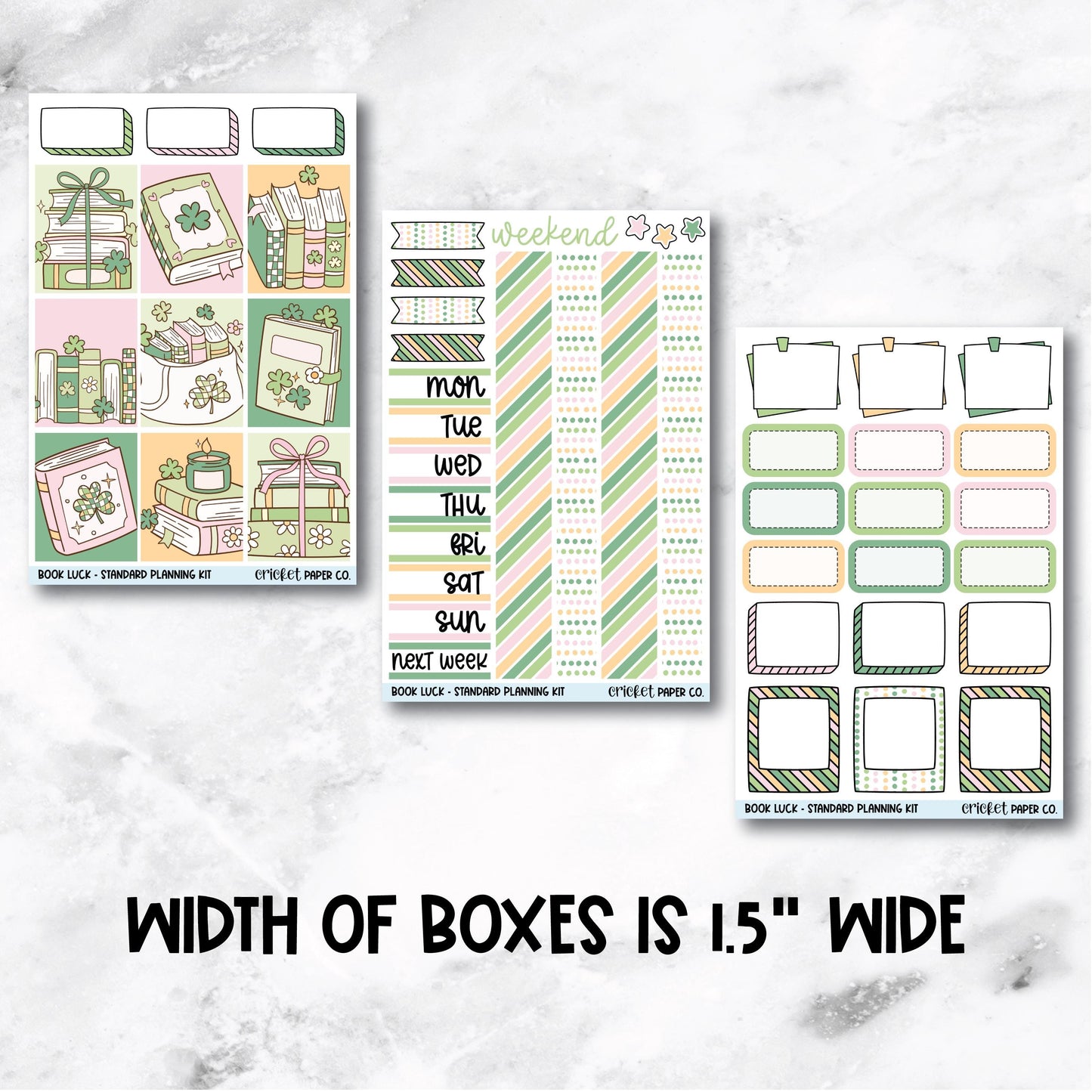 Planner Stickers Standard Mini Kit - Book Luck