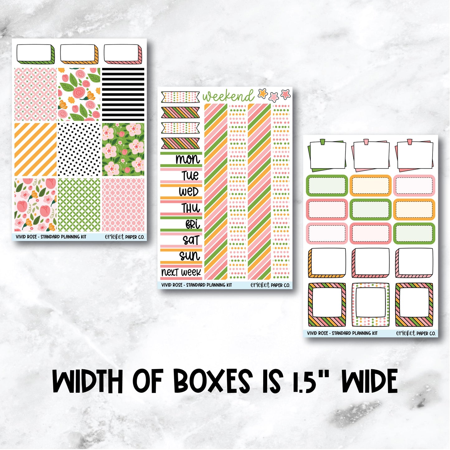 Planner Stickers Standard Mini Kit - Vivid Rose