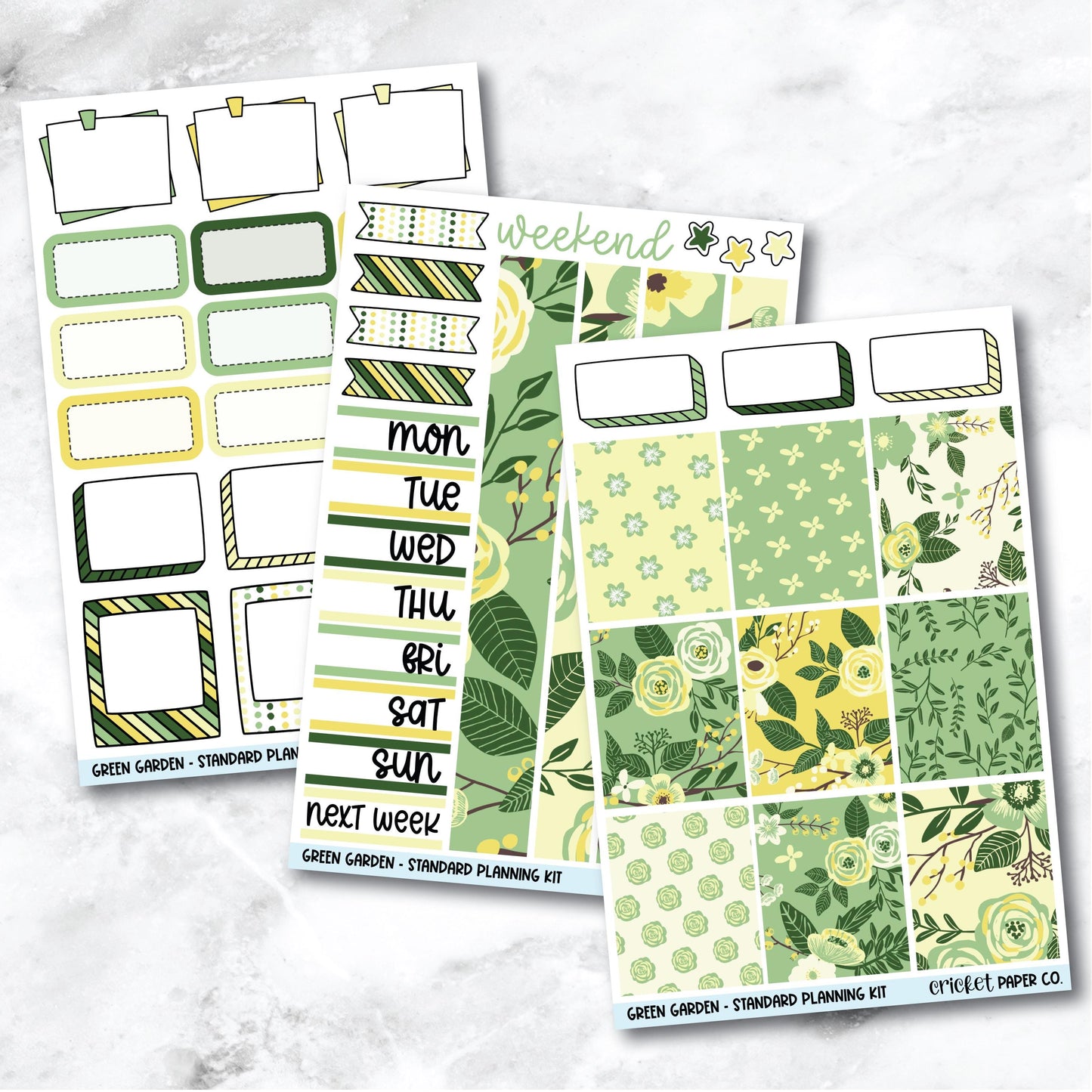 Planner Stickers Standard Mini Kit - Green Garden