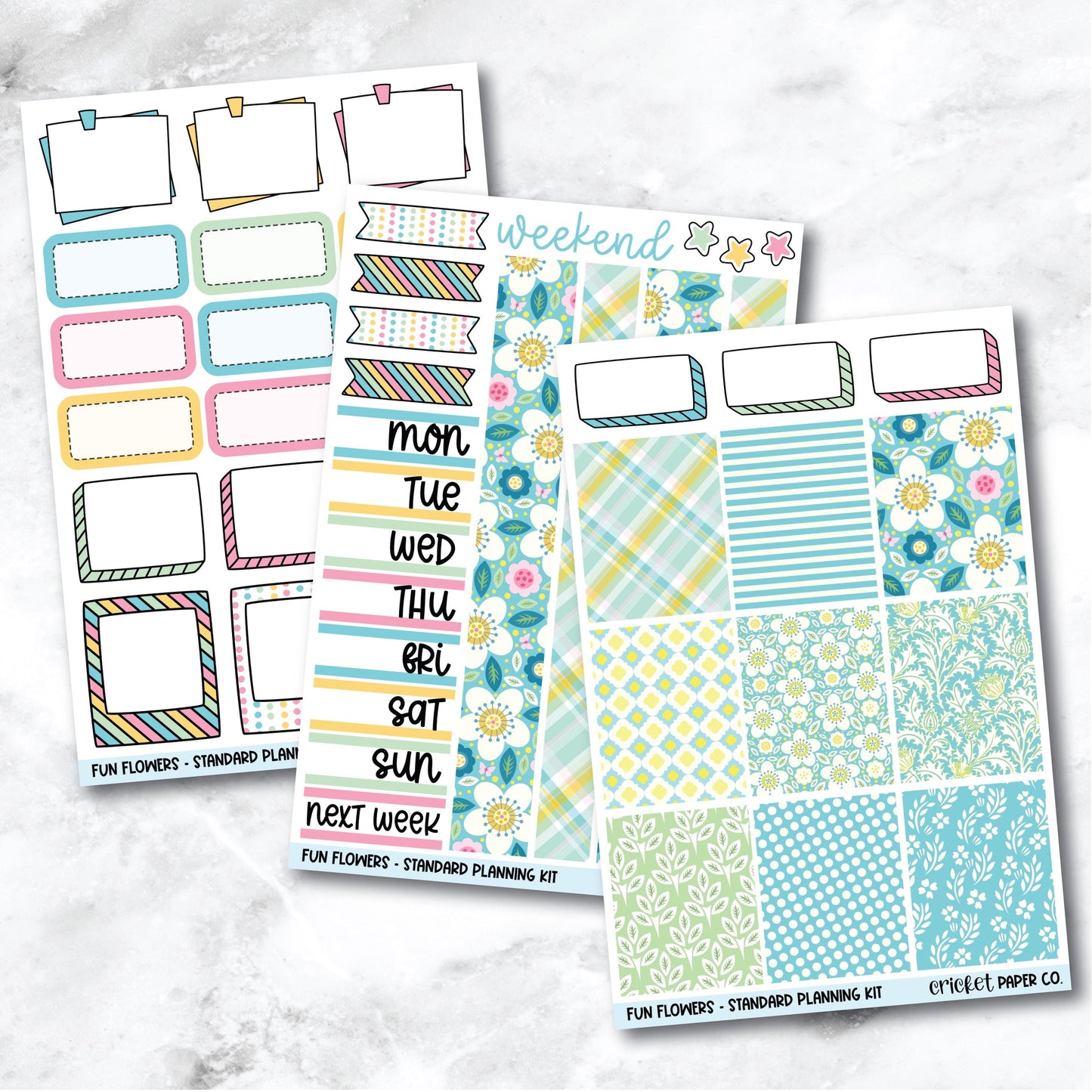 Planner Stickers Standard Mini Kit - Fun Flowers