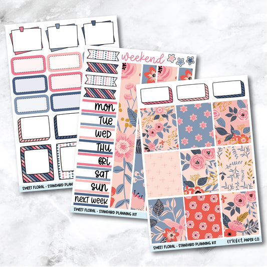 Planner Stickers Standard Mini Kit - Sweet Floral