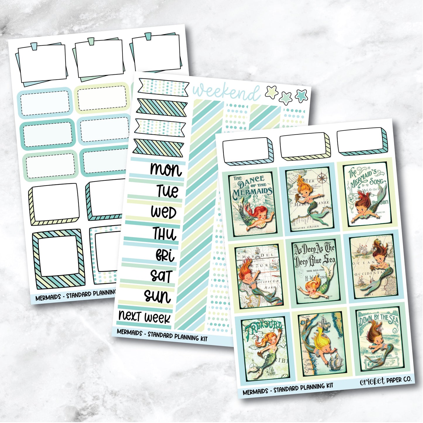 Planner Stickers Standard Mini Kit - Mermaids