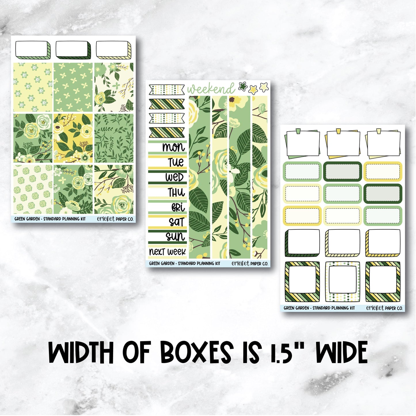Planner Stickers Standard Mini Kit - Green Garden