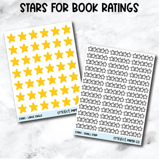 Rating Stars Reading Tracker Book Journal Stickers