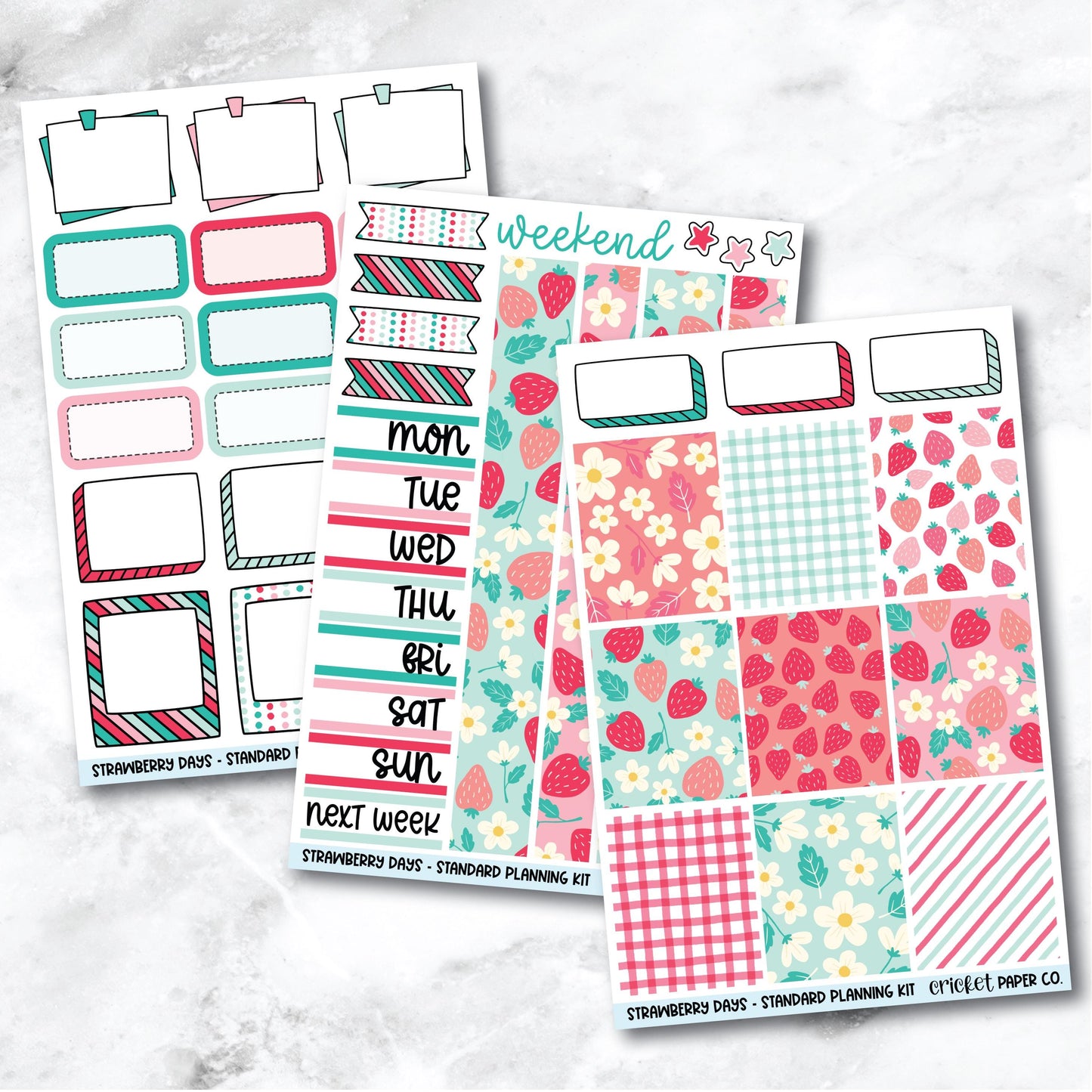 Planner Stickers Standard Mini Kit - Strawberry Days