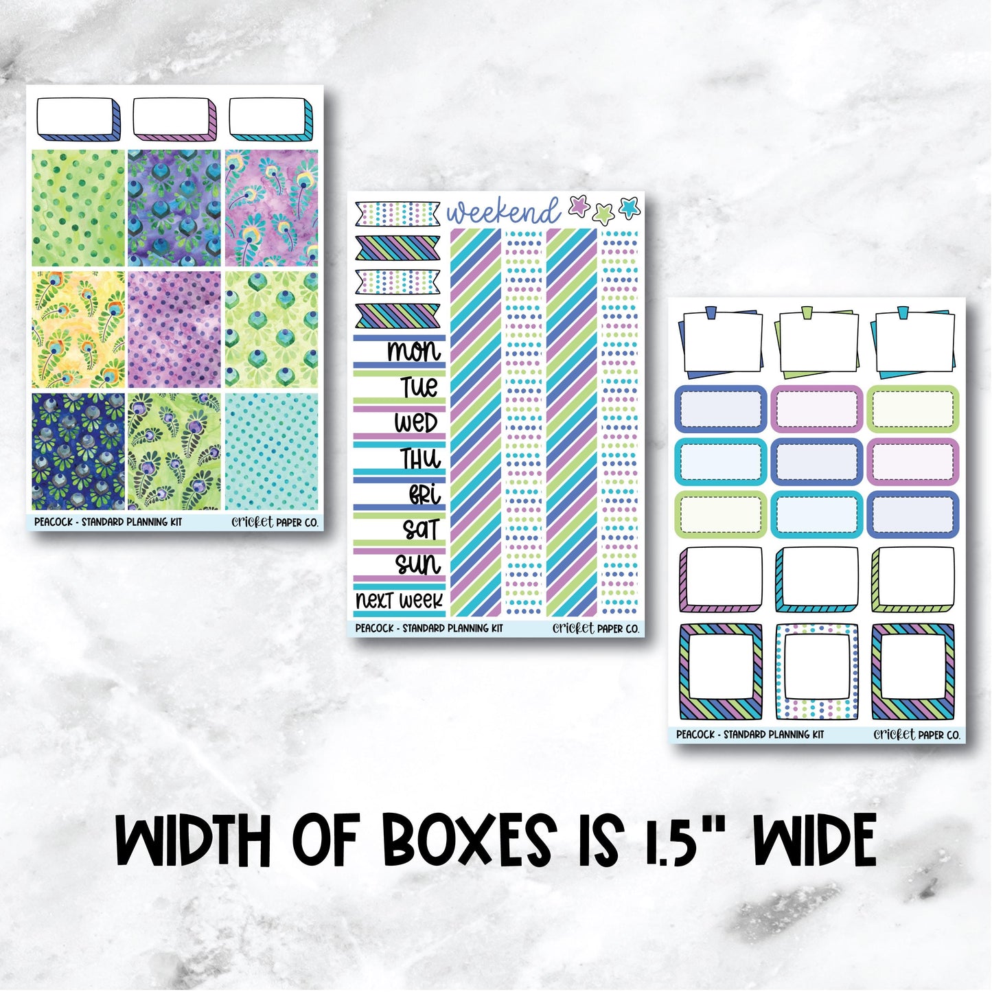 Planner Stickers Standard Mini Kit - Peacock