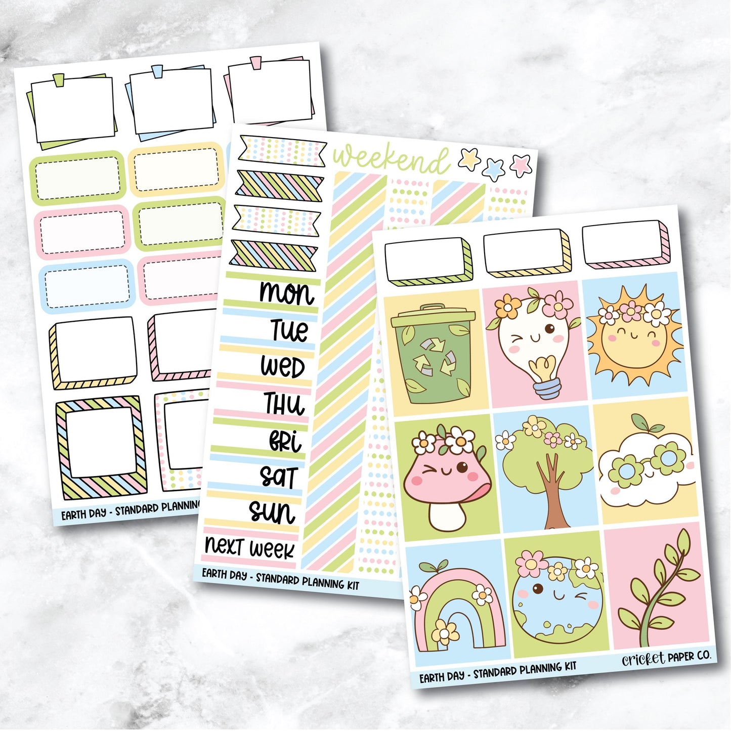 Planner Stickers Standard Mini Kit - Earth Day