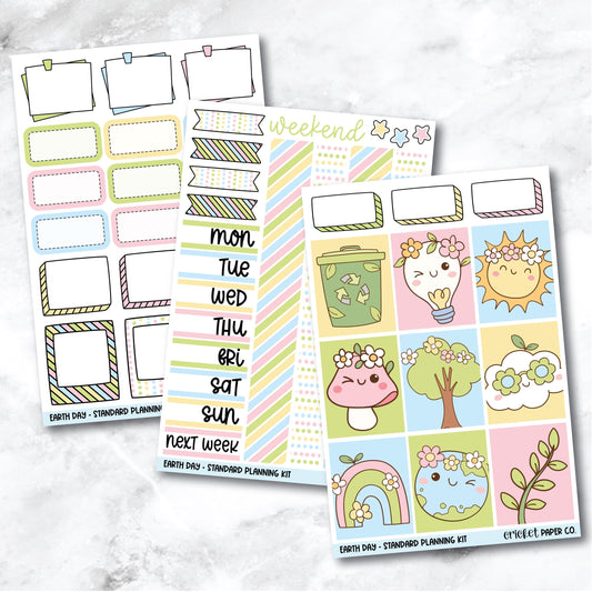 Planner Stickers Standard Mini Kit - Earth Day
