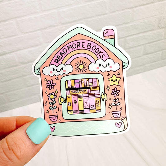 Read More Books House  - Bookish Vinyl Sticker DC09