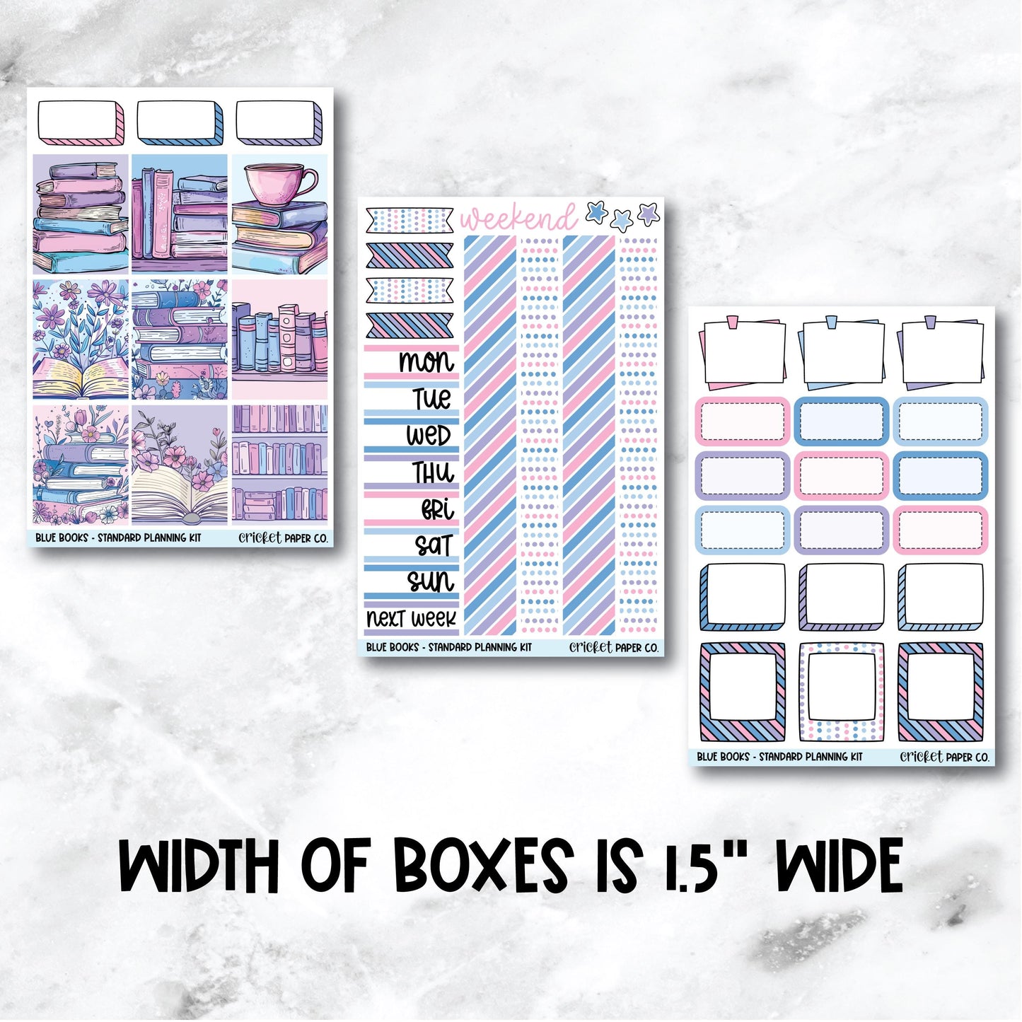 Planner Stickers Standard Mini Kit - Blue Books