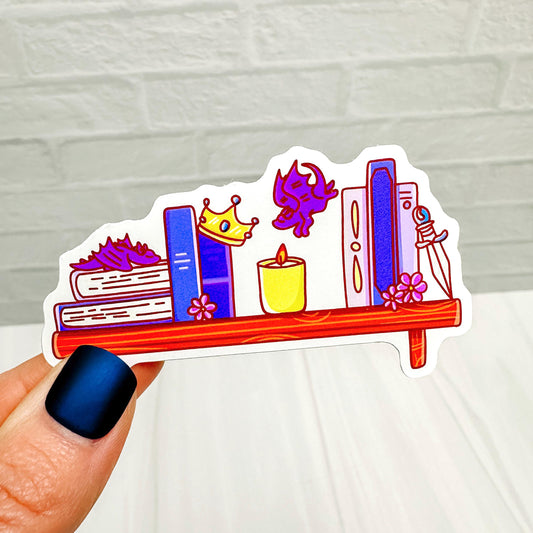 Fantasy Book Shelf - Bookish Vinyl Sticker DC47