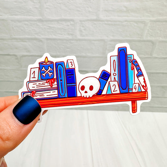 Horror Book Shelf - Bookish Vinyl Sticker DC46