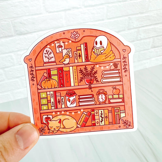 Fall Bookshelves - Bookish Vinyl Sticker DC62
