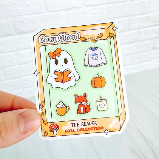 Cozy Ghoul Reader - Bookish Vinyl Sticker DC65