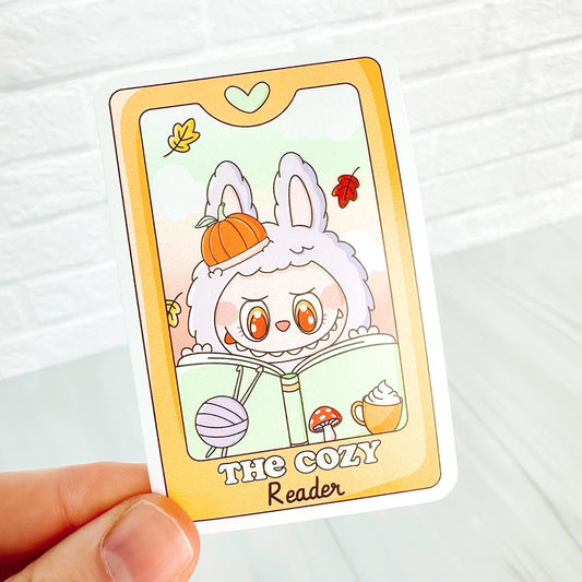 Cozy Fall Reader Monster - Bookish Vinyl Sticker DC75