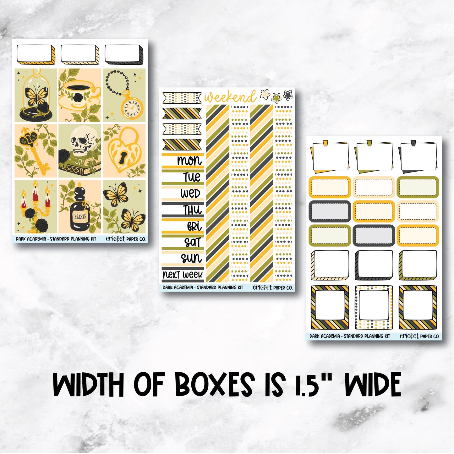 Planner Stickers Standard Mini Kit - Dark Academia