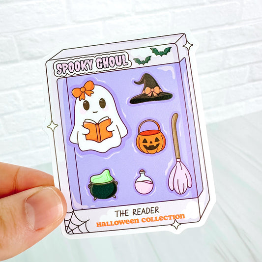 Spooky Ghoul Reader - Bookish Vinyl Sticker DC66