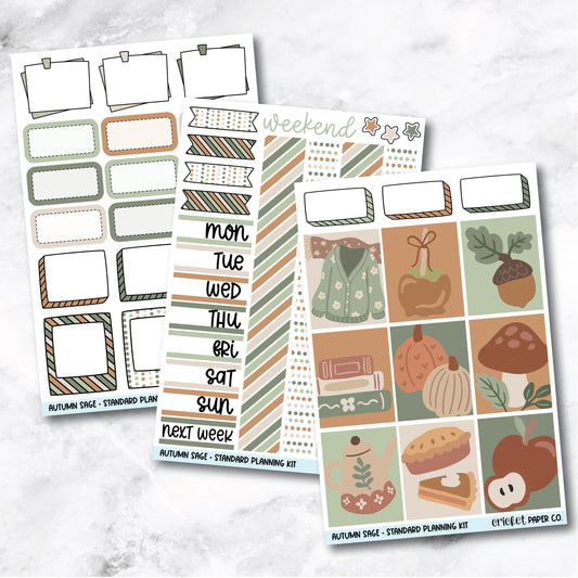 Planner Stickers Standard Mini Kit  - Autumn Sage