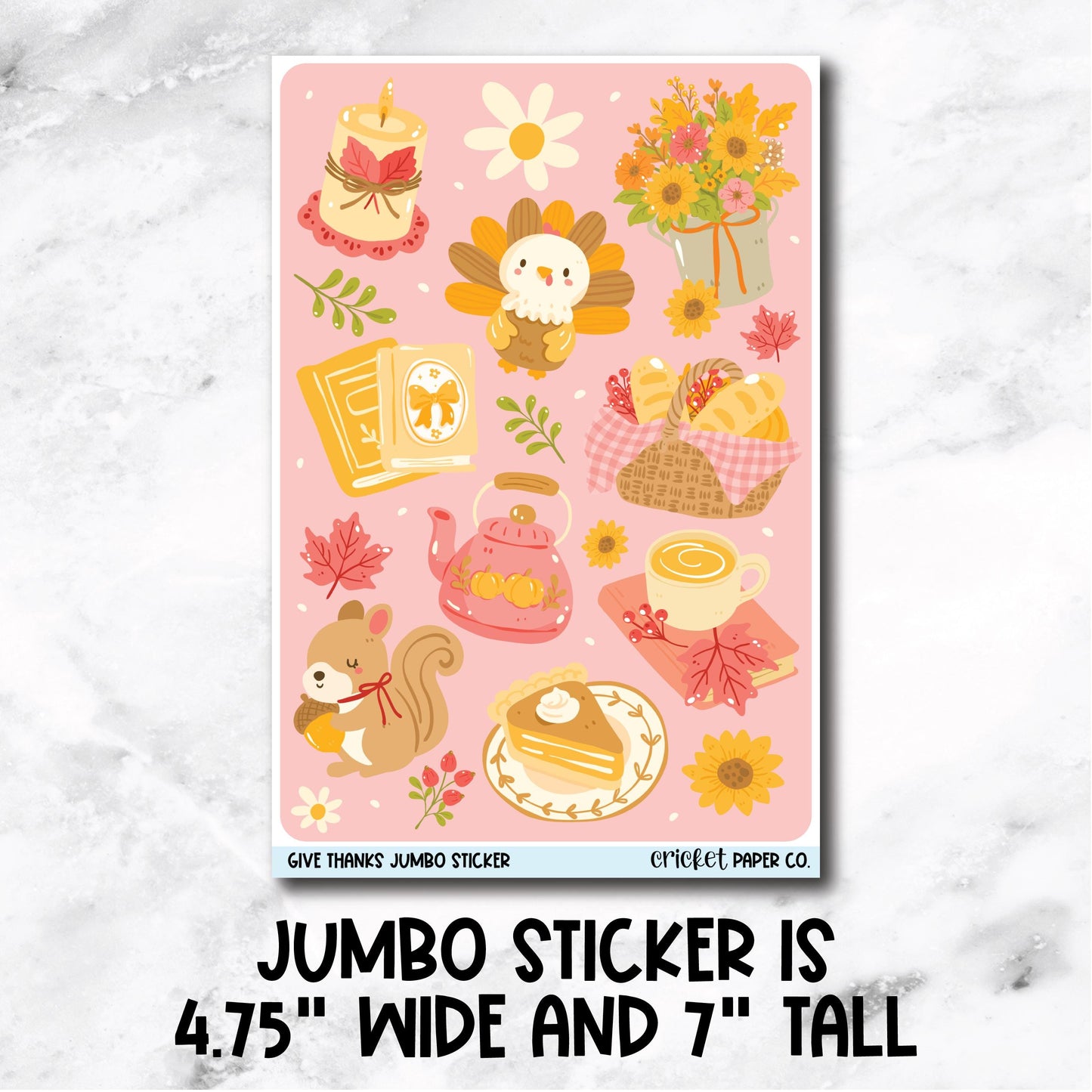 Jumbo Decorative Sticker - Give Thanks
