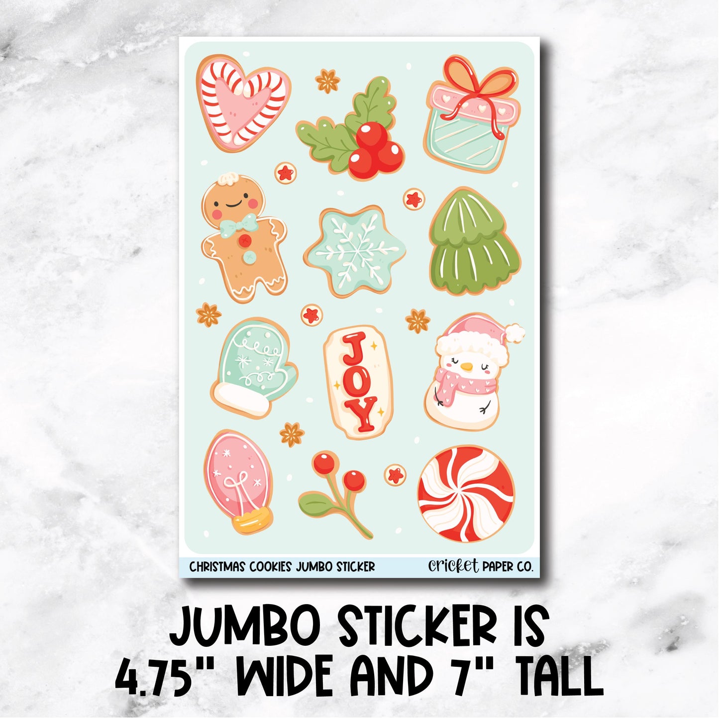 Jumbo Decorative Sticker - Christmas Cookies