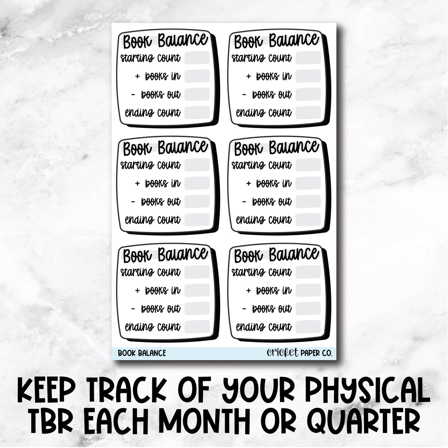 Book Balance Physical TBR Tracker Book Journal Stickers