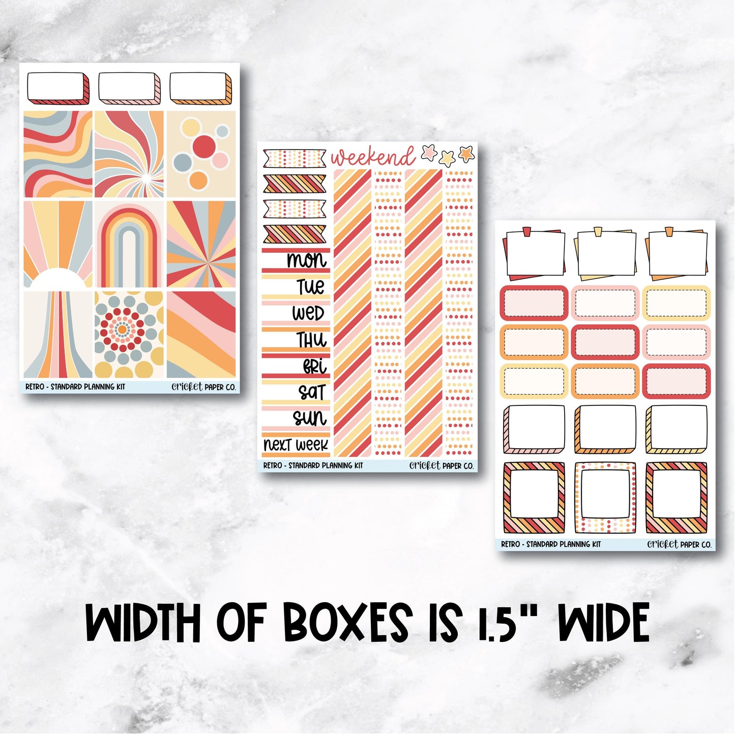 Planner Stickers Standard Mini Kit - Retro