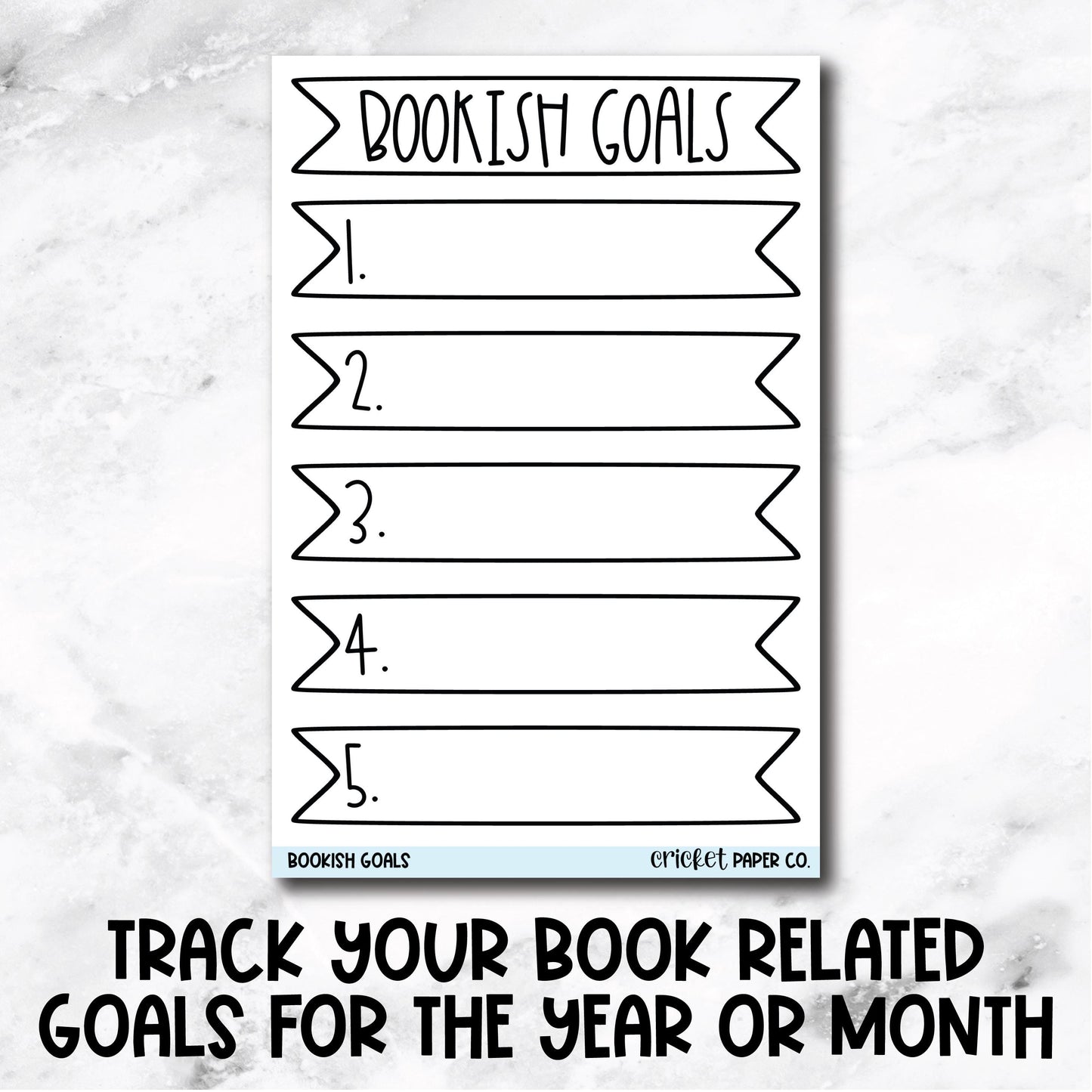 Bookish Goals Tracker Book Journal Stickers