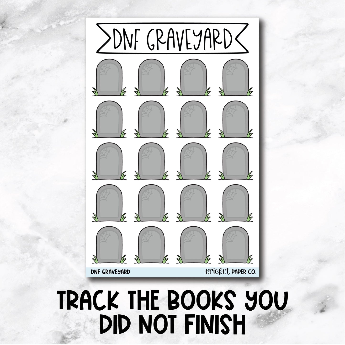 Did Not Finish DNF Graveyard Book Journal Stickers