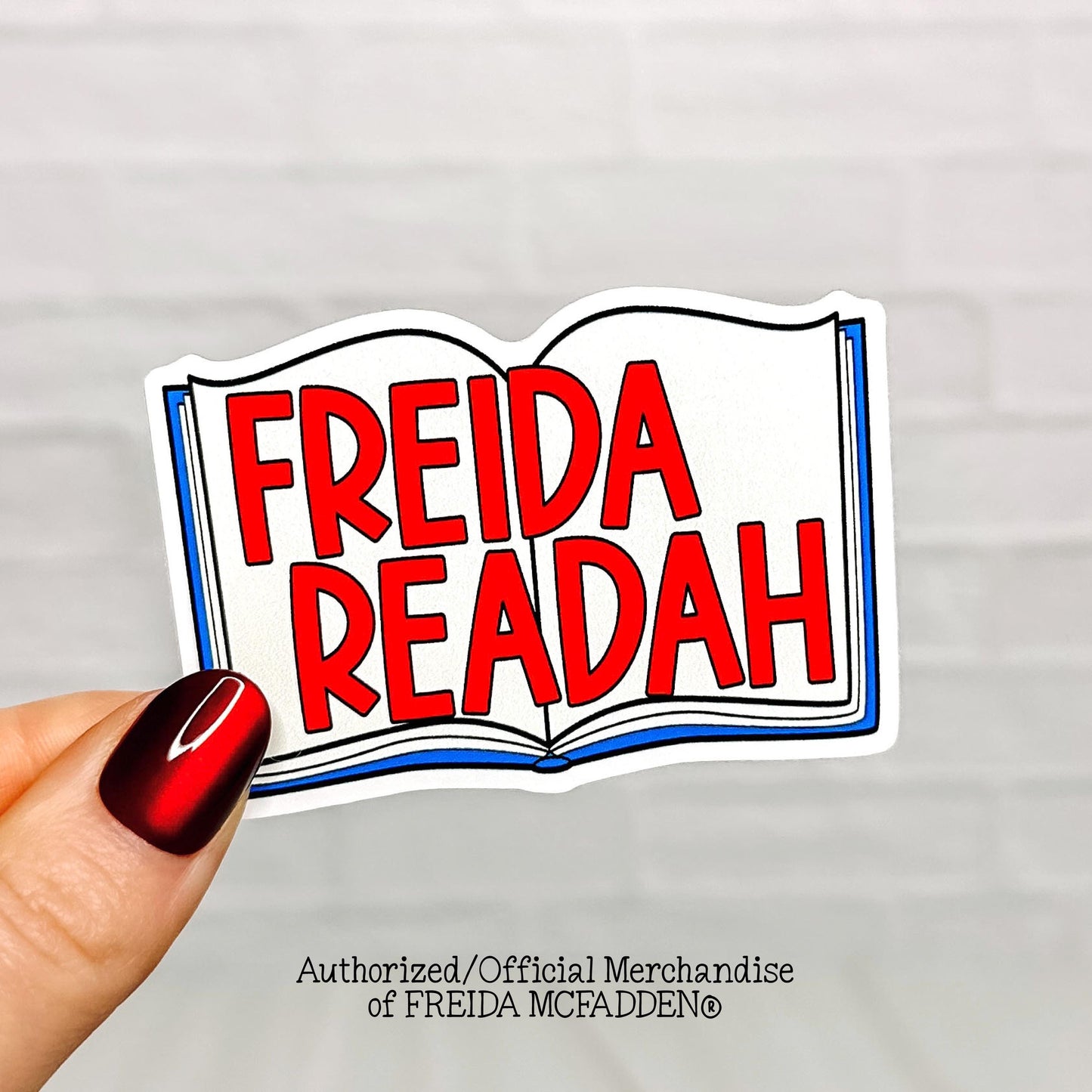 Freida Readah Open Book Vinyl Sticker - Official Merchandise of Freida McFadden FM01