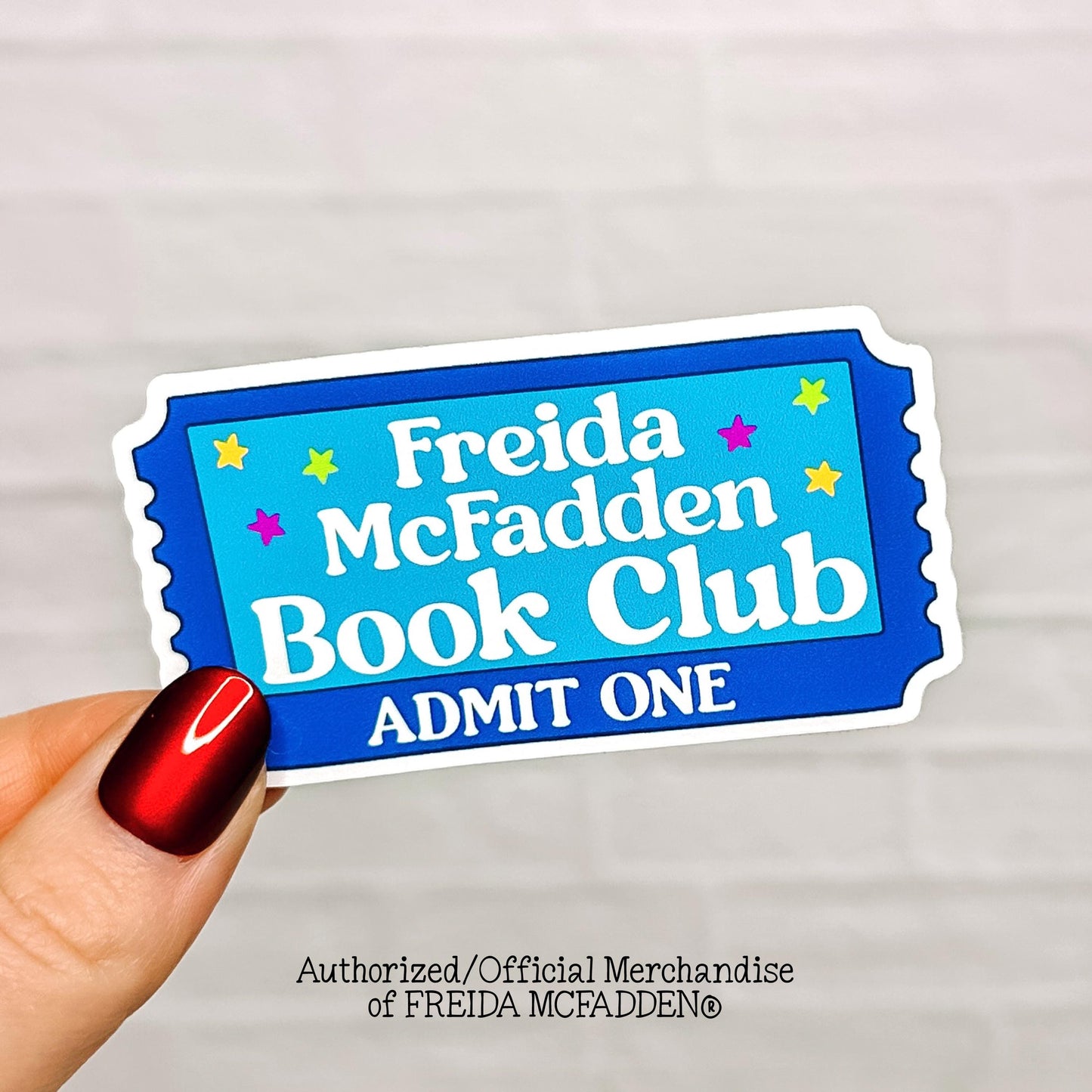 Freida McFadden Book Club Ticket Vinyl Sticker - Official Merchandise of Freida McFadden FM09