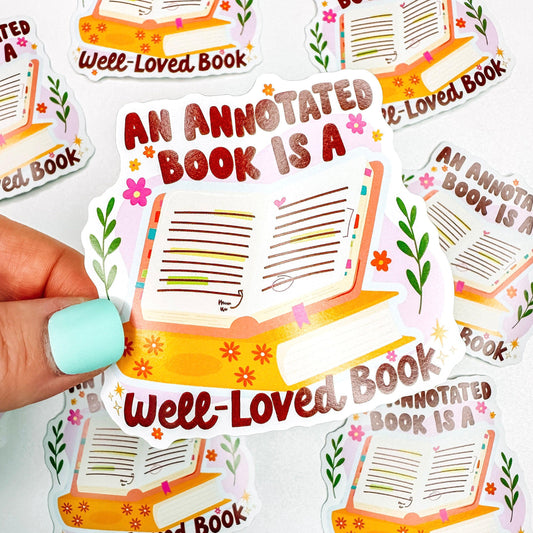 Annotated Books - Bookish Vinyl Sticker-Cricket Paper Co.