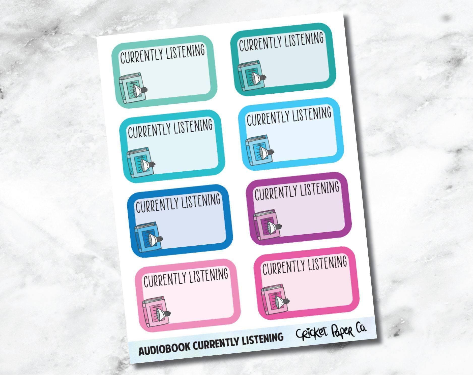 Audiobook Currently Listening - Reading and Bookish Planner Stickers-Cricket Paper Co.