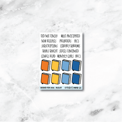 Book and Reading Journal Stickers - August