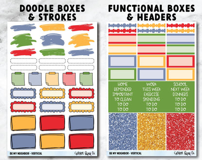 BE MY NEIGHBOR Planner Stickers - Full Kit-Cricket Paper Co.