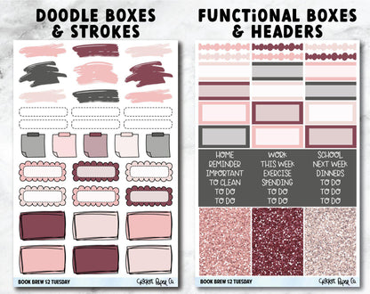 BOOK BREW Planner Stickers - Full Kit-Cricket Paper Co.